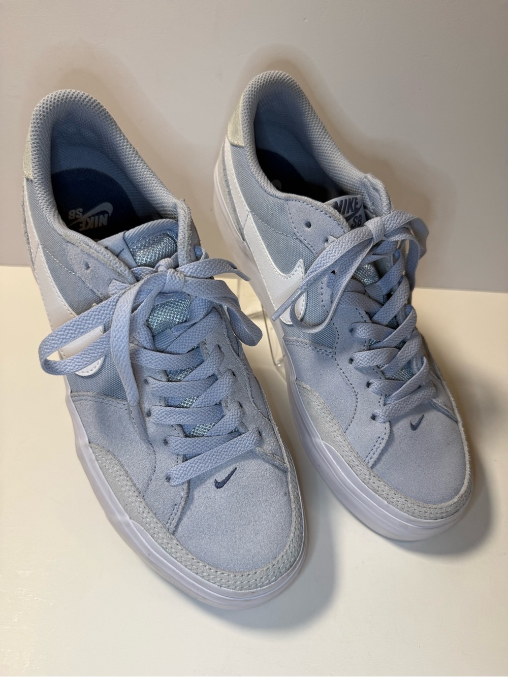 Nike Light Blue and White Low-Top Sneakers